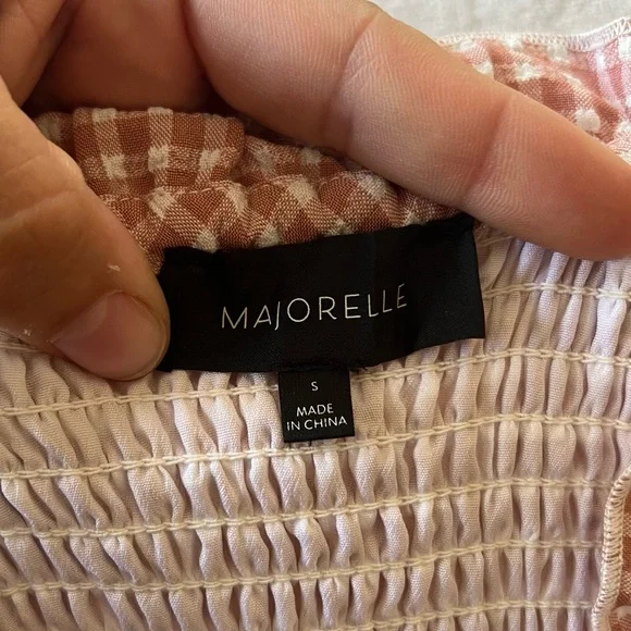 MAJORELLE Golden Gal Mini Dress in Pink Plaid Size Small - Picture 4 of 10